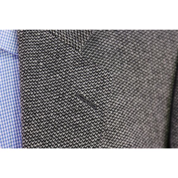 Hickey Freeman Gray Black Tweed Woven Wool Cashmere 2-Btn Blazer Jacket 43L - Picture 5 of 8